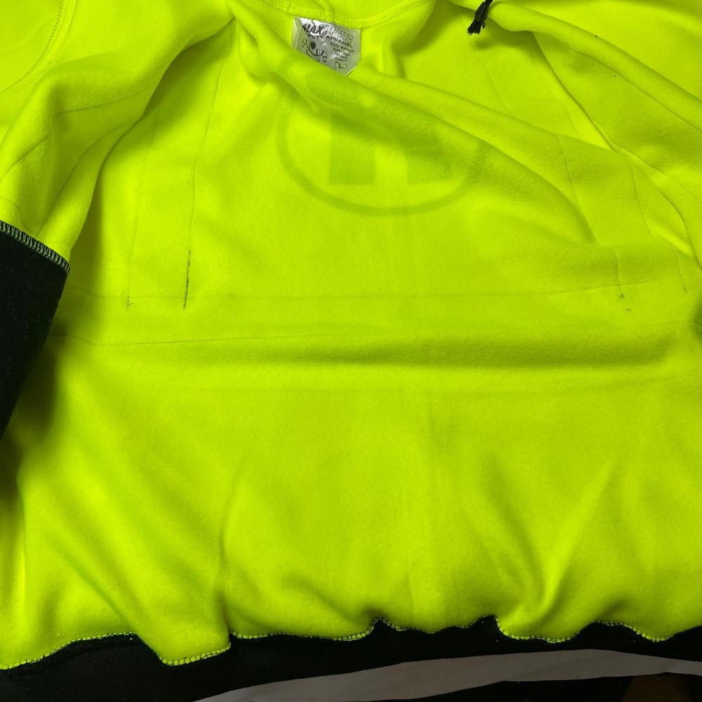 MAXHi-Viz Safety Hoodie ANSI Class 3 Hi Vis Reflective Zip Up Jacket L Yellow - Picture 7 of 14